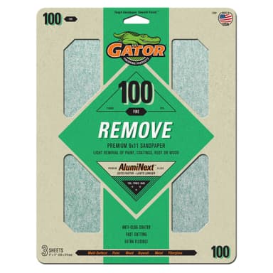 Gator Hojas de lijado de Oxido de Aluminio Premium de grano 100 x 3 unidades