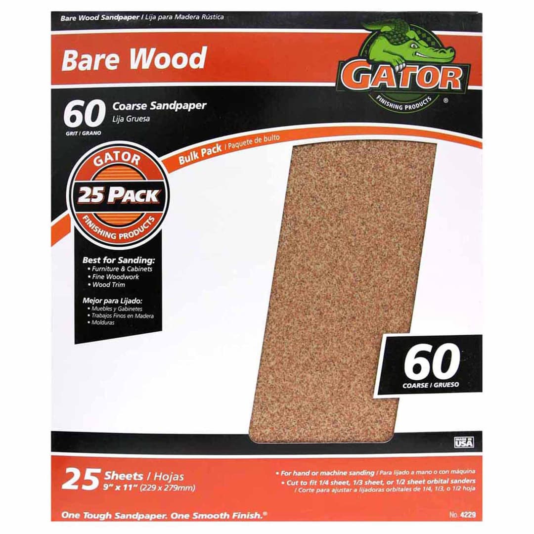 Gator Hoja de lija multipropósito de grano 60 x 25 unidades