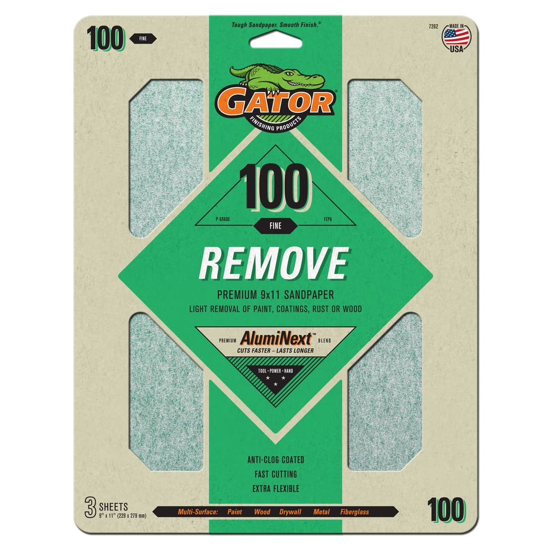 Gator Hojas de lijado de Oxido de Aluminio Premium de grano 100 x 3 unidades