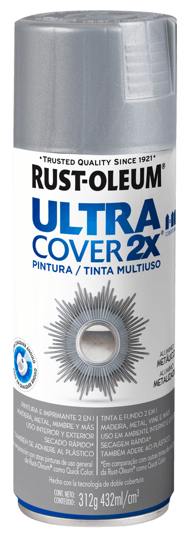 Ultra Cover 2X Pintura Multiuso en Aerosol Acabado Metálico